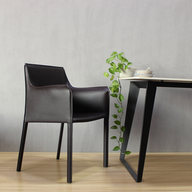 Industrial Upholstered Arm Dining Chair Kitchen Parsons Chair