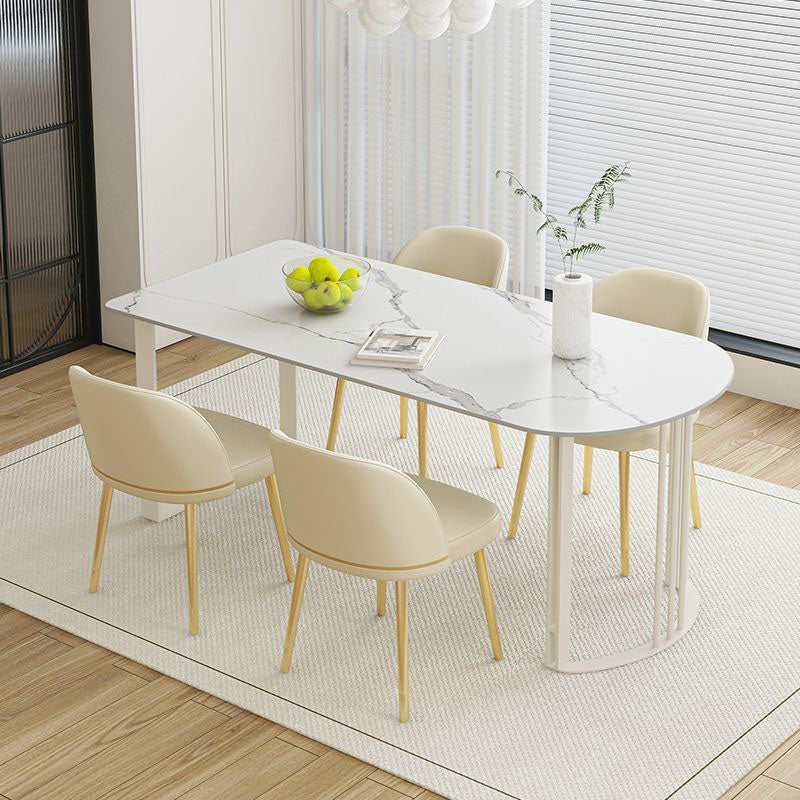 Contemporary Dining Room Dinner Table 4 Legs Stone Dining Table