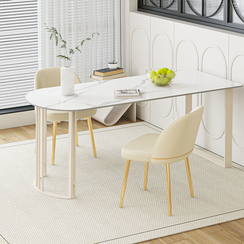 Contemporary Dining Room Dinner Table 4 Legs Stone Dining Table