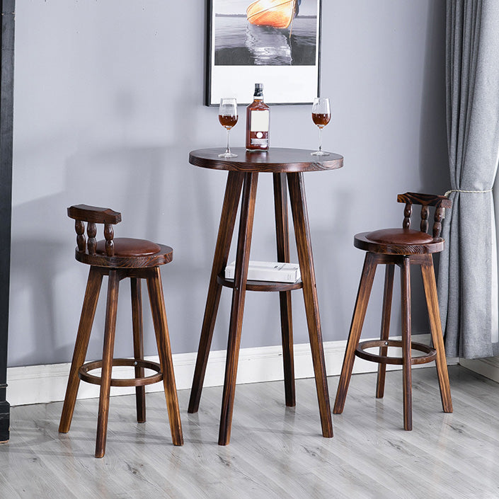 Solid Wood Pub Dining Set Contemporary 1/2/3 Pieces Table and Stool Set