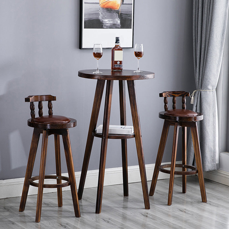 Solid Wood Pub Dining Set Contemporary 1/2/3 Pieces Table and Stool Set