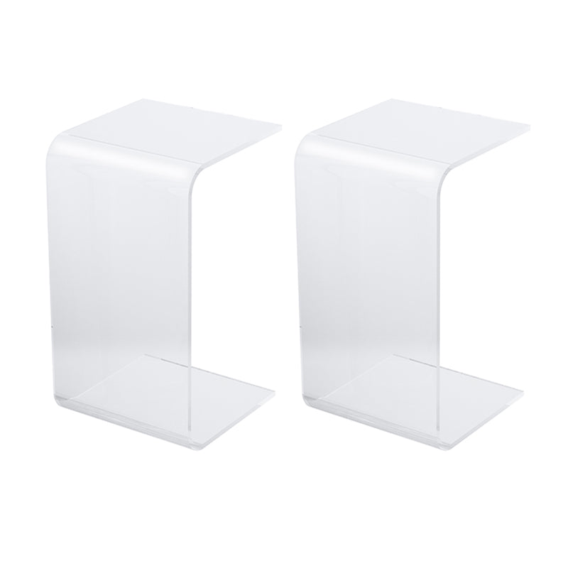 Acrylic Sofa Side Accent Table C-Shape Contemporary Corner Table for Living Room