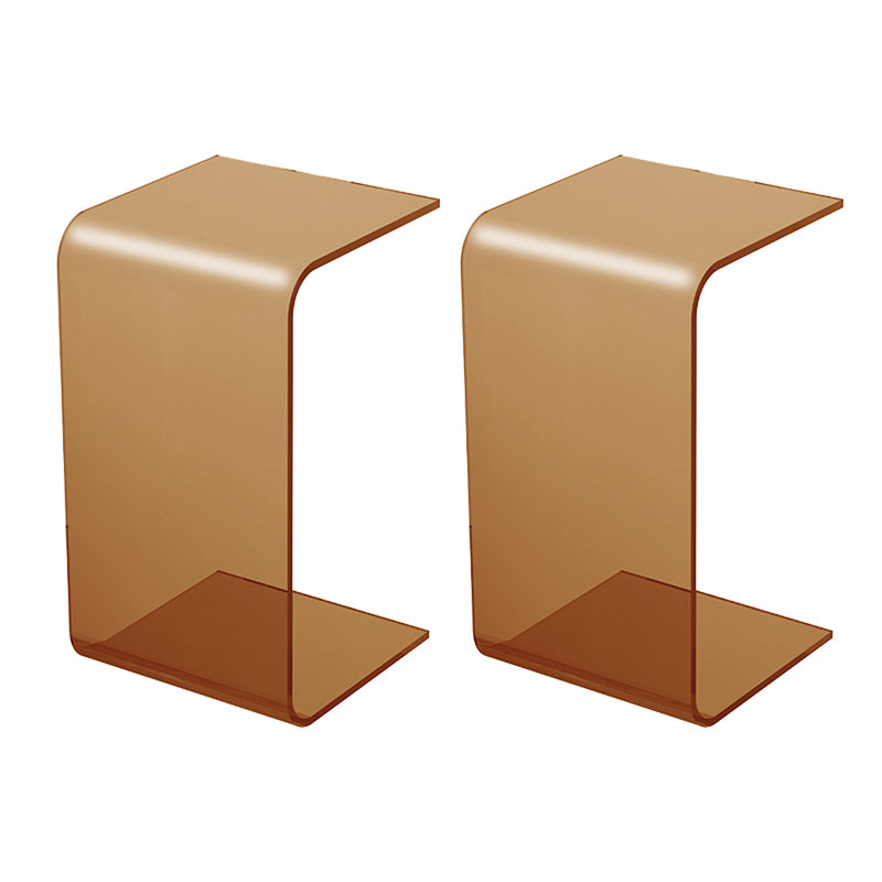 Acrylic Sofa Side Accent Table C-Shape Contemporary Corner Table for Living Room