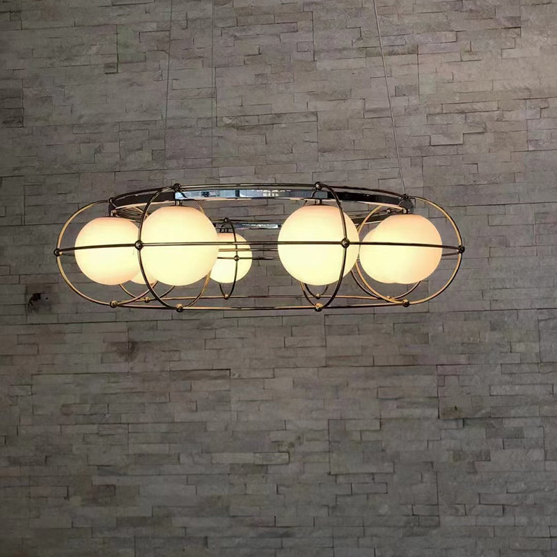 Ball Shape Glass Island Pendants Modern Multi Lights Island Pendant Lights in Gold