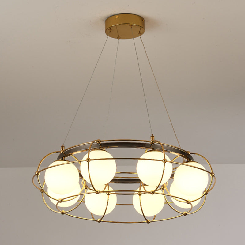 Ball Shape Glass Island Pendants Modern Multi Lights Island Pendant Lights in Gold