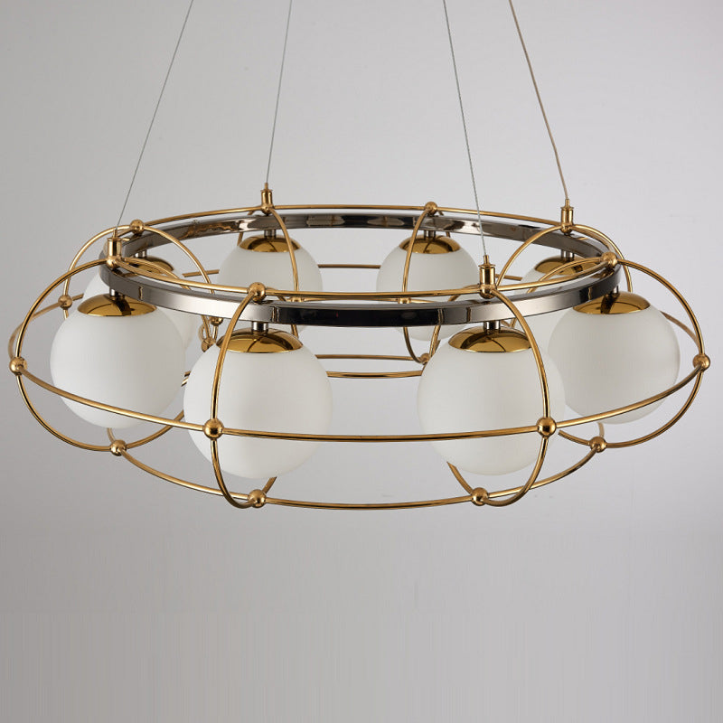 Ball Shape Glass Island Pendants Modern Multi Lights Island Pendant Lights in Gold