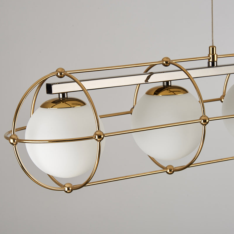Ball Shape Glass Island Pendants Modern Multi Lights Island Pendant Lights in Gold