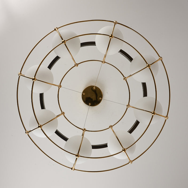 Ball Shape Glass Island Pendants Modern Multi Lights Island Pendant Lights in Gold