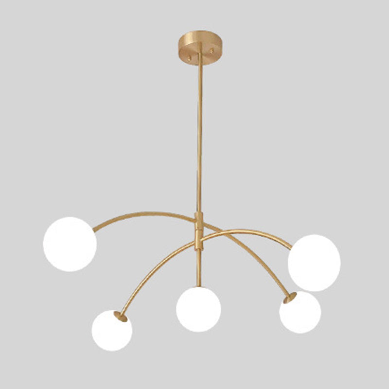 Ball Shape Glass Island Pendants Modern Style 5 Lights Island Pendant Lights
