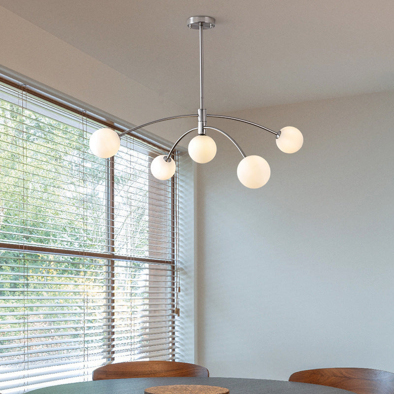 Ball Shape Glass Island Pendants Modern Style 5 Lights Island Pendant Lights