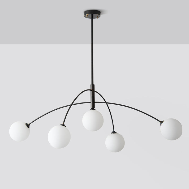 Ball Shape Glass Island Pendants Modern Style 5 Lights Island Pendant Lights