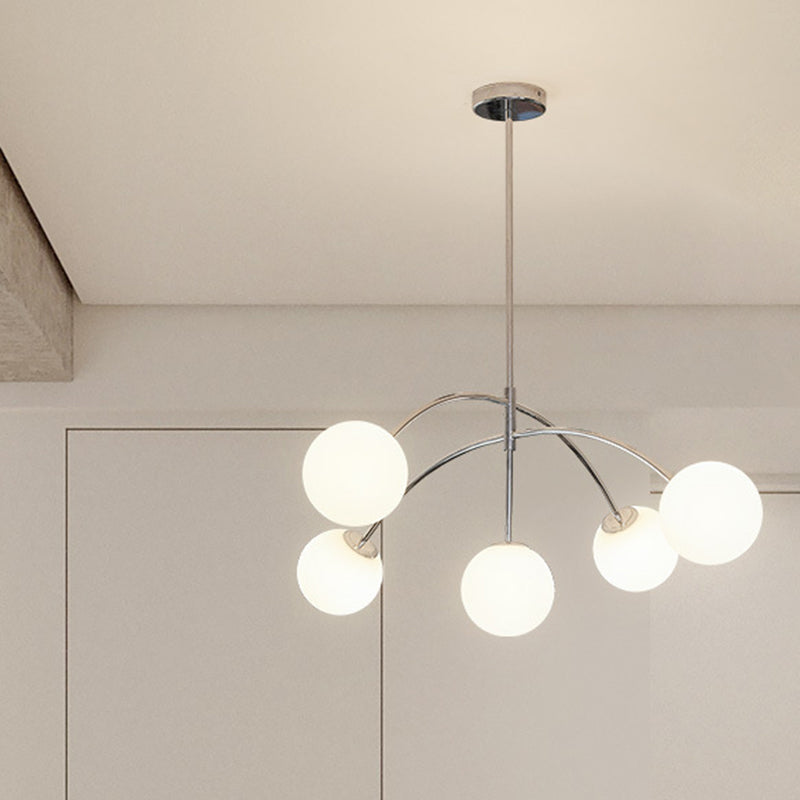 Ball Shape Glass Island Pendants Modern Style 5 Lights Island Pendant Lights