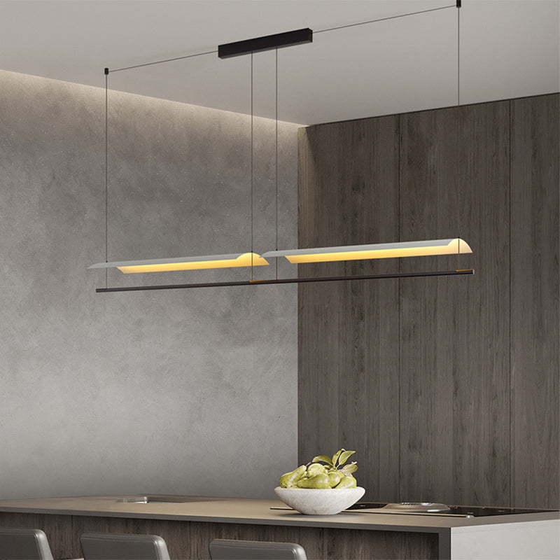 Square Shape Metal Island Pendants Modern Multi Lights Island Pendant Lights in Black