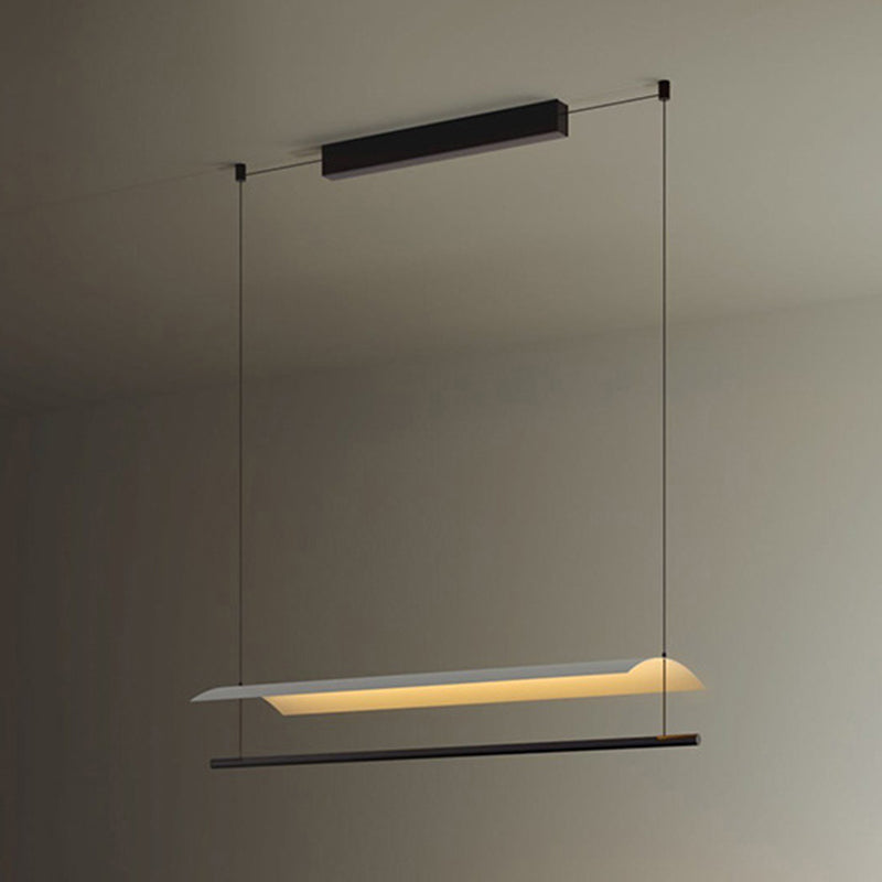 Square Shape Metal Island Pendants Modern Multi Lights Island Pendant Lights in Black
