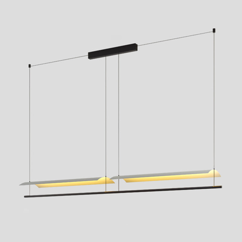 Square Shape Metal Island Pendants Modern Multi Lights Island Pendant Lights in Black