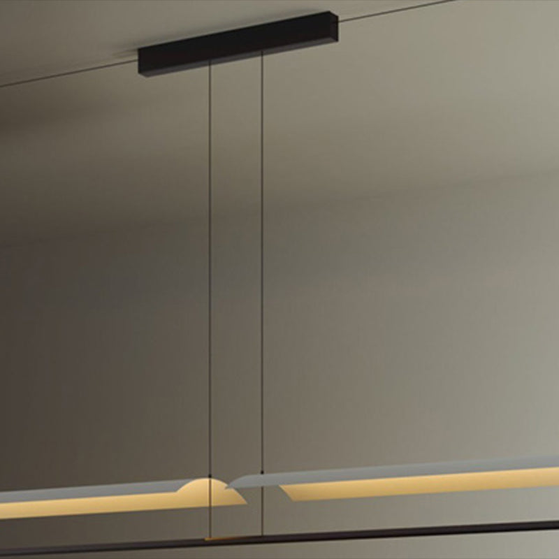 Square Shape Metal Island Pendants Modern Multi Lights Island Pendant Lights in Black