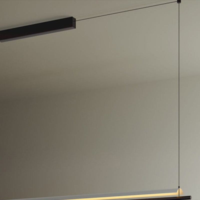 Square Shape Metal Island Pendants Modern Multi Lights Island Pendant Lights in Black