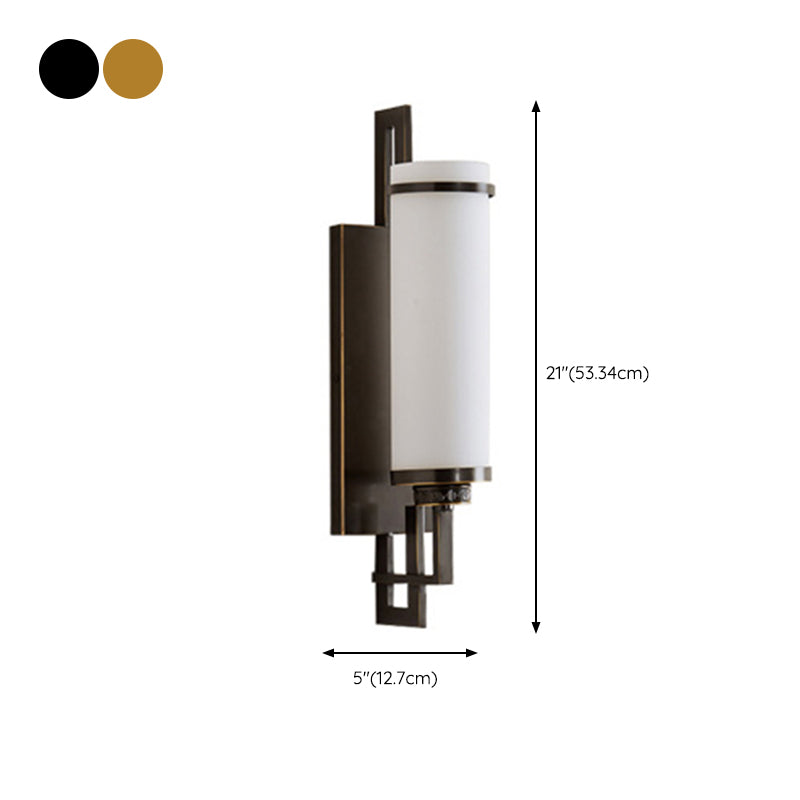 Cylinder Wall Lighting Modern Glass 1 Light Wall Sconces for Living Room