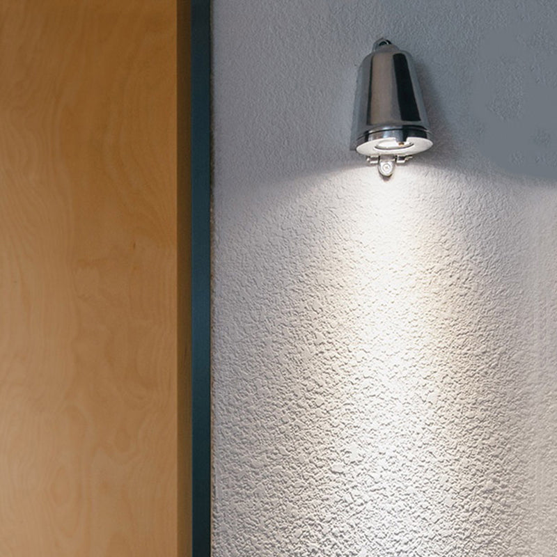 Modern Metal Wall Sconce Trapezoid Shape Wall Light with Glass Shade for Courtyard