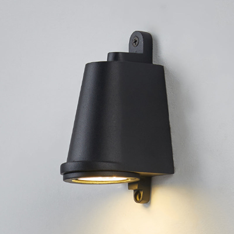 Modern Metal Wall Sconce Trapezoid Shape Wall Light with Glass Shade for Courtyard