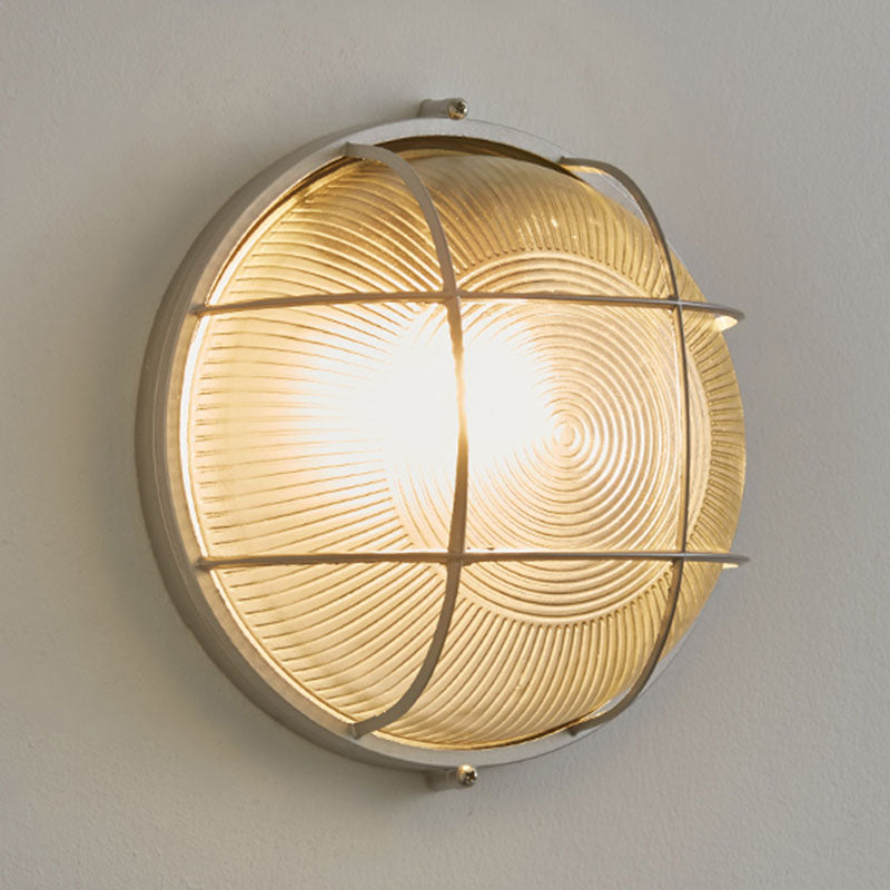 Metal Industrial Wall Sconce Geometric Shape Wall Light with Glass Shade for Courtyard