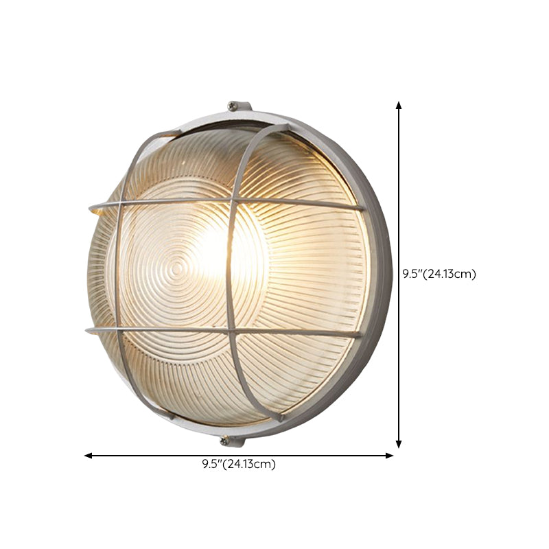 Metal Industrial Wall Sconce Geometric Shape Wall Light with Glass Shade for Courtyard