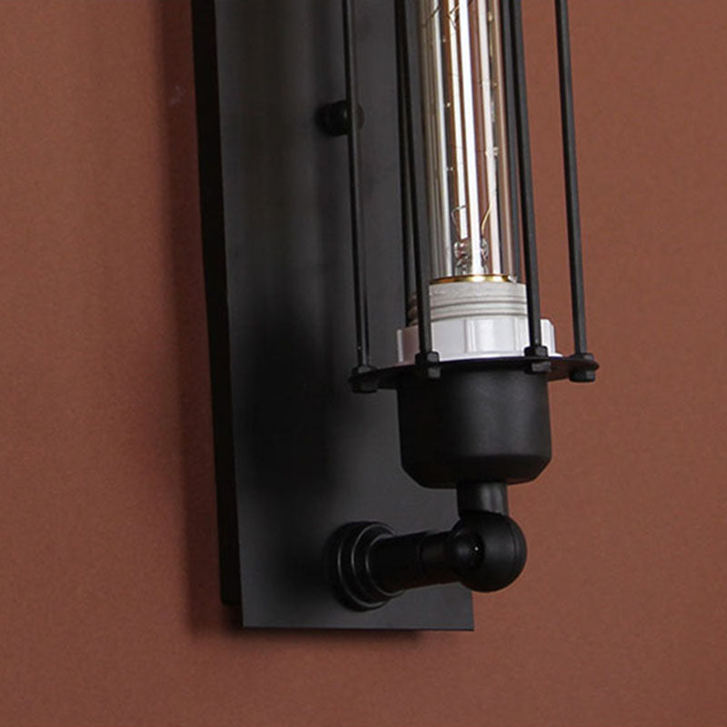 Metal Industrial Wall Sconce Cylinder Shape Wall Light for Courtyard