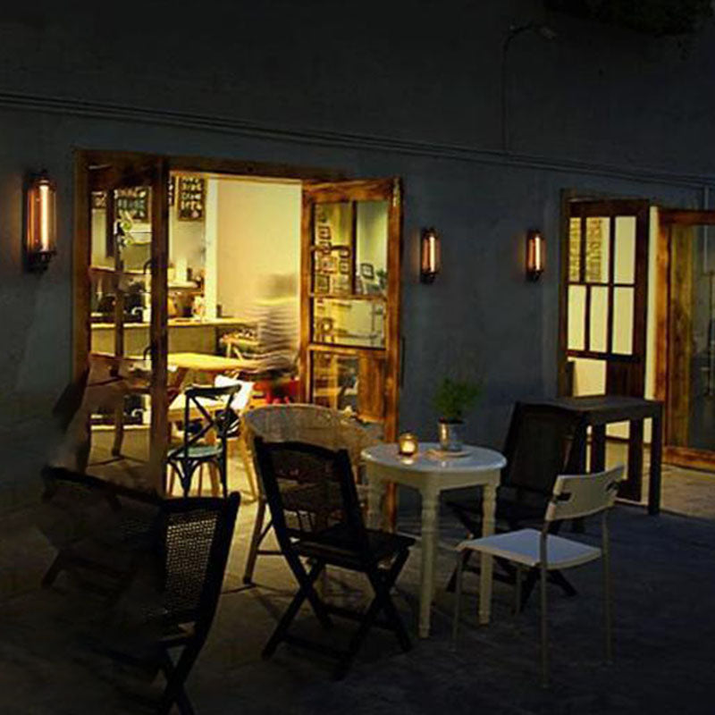 Metal Industrial Wall Sconce Cylinder Shape Wall Light for Courtyard