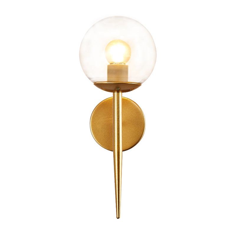 Modern Metal Wall Sconce Torch Shape Vanity Lamp with Glass Shade for Bathroom