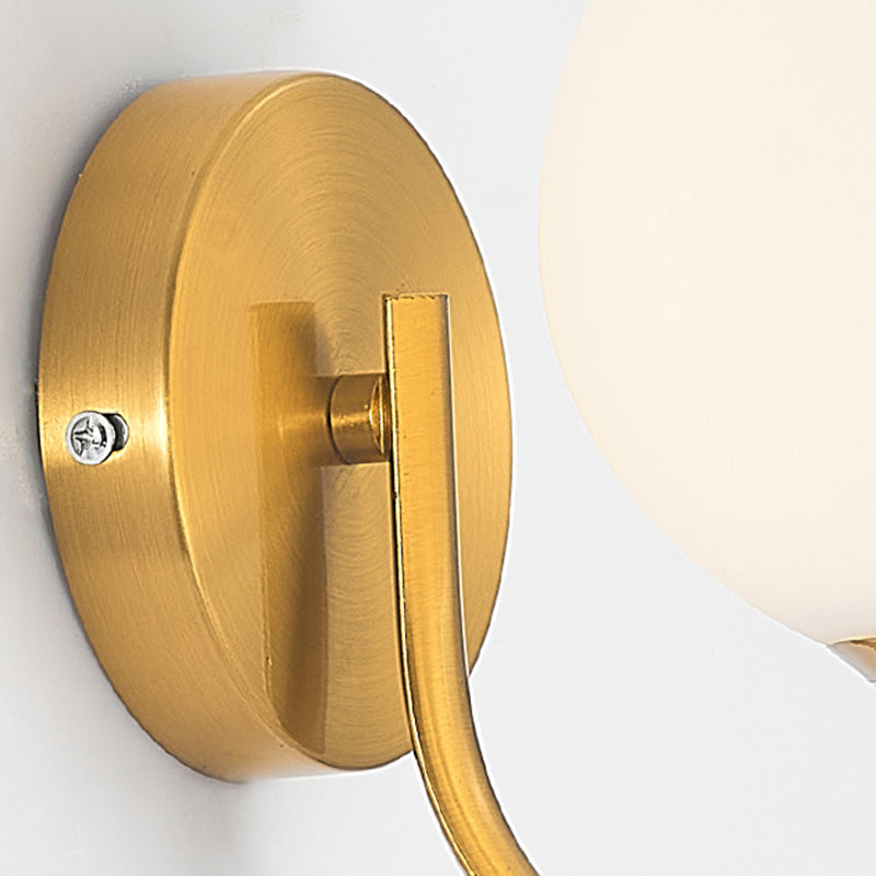 Modern Metal Wall Sconce Dome Shape Vanity Lamp with Glass Shade for Bathroom