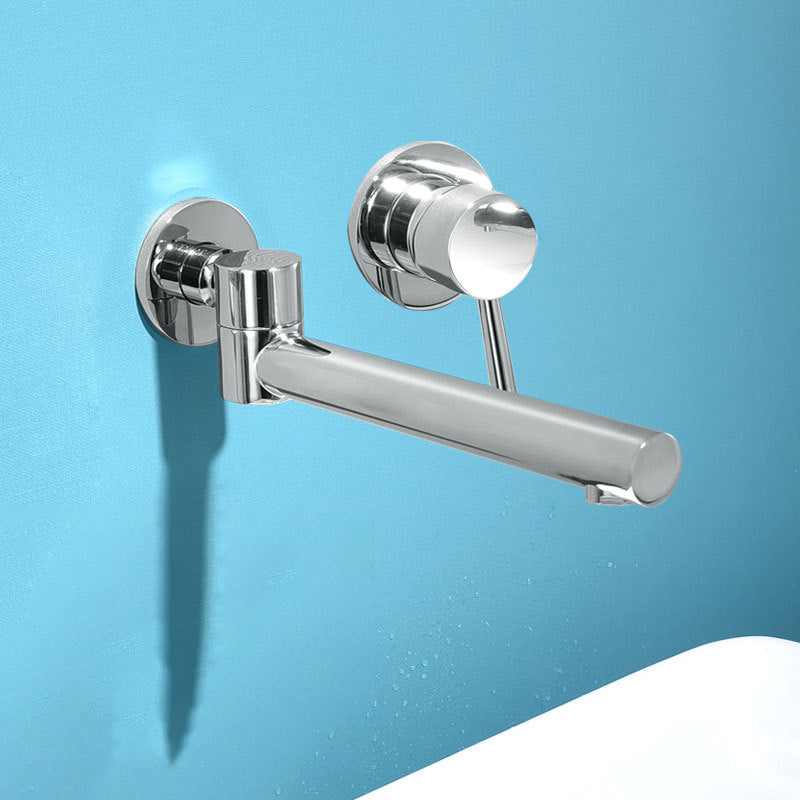 Light Luxury Wall Mounted Bathroom Faucet Lever Handle Sink Faucet