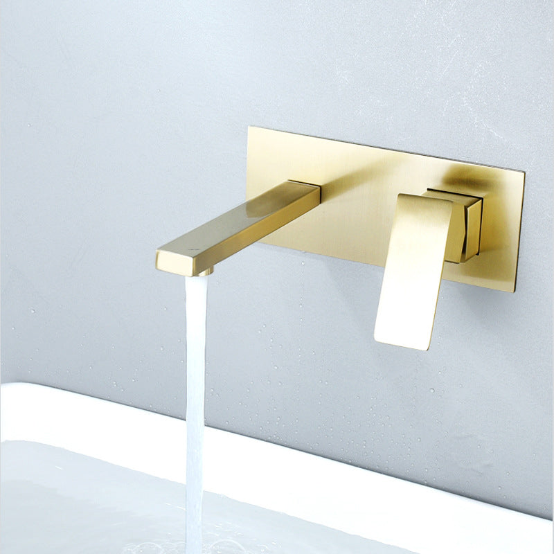 Stainless Steel Wall Mounted Bathroom Faucet Light Luxury Bathroom Faucet Modern Faucet