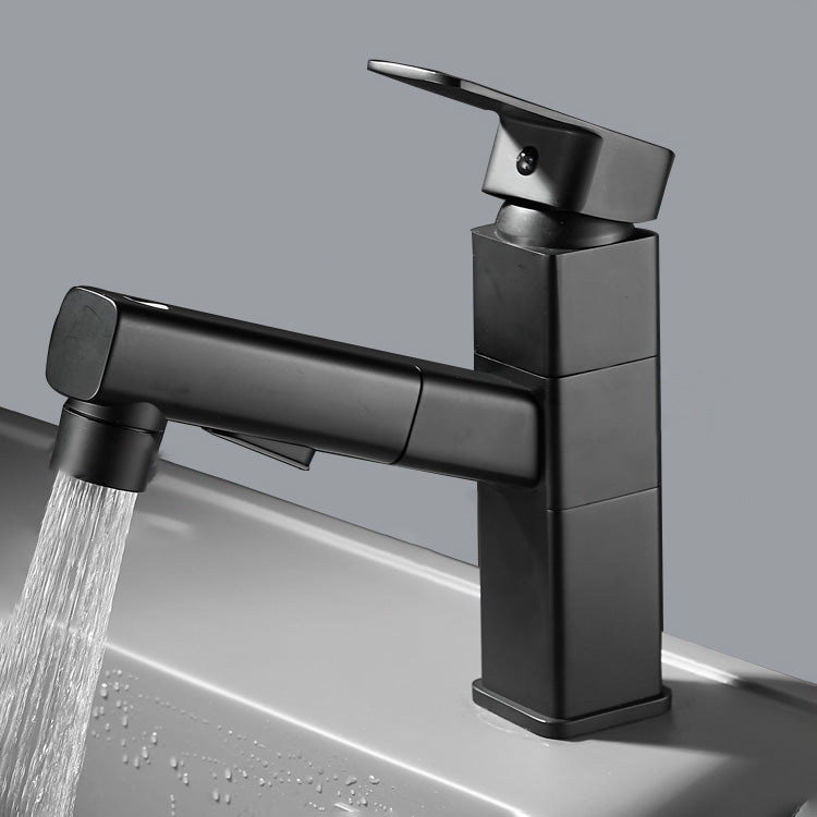 Bathroom Faucet Pull-out Lever Handle Single Hole Washroom Faucet
