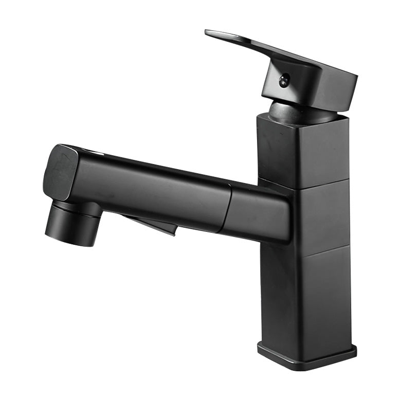 Bathroom Faucet Pull-out Lever Handle Single Hole Washroom Faucet