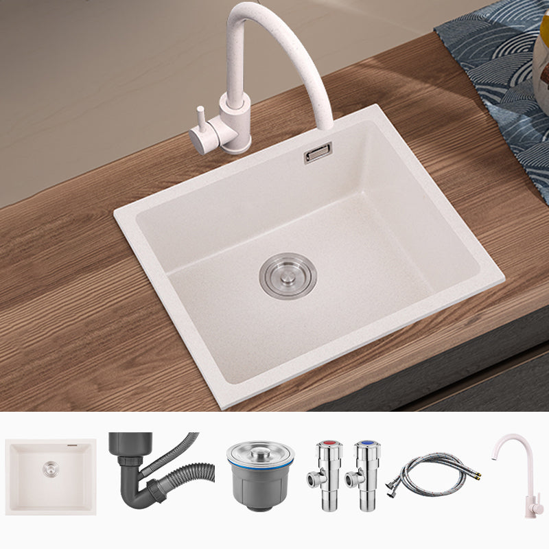 Single Bowl Kitchen Sink Quartz Kitchen Sink with Drain Assembly