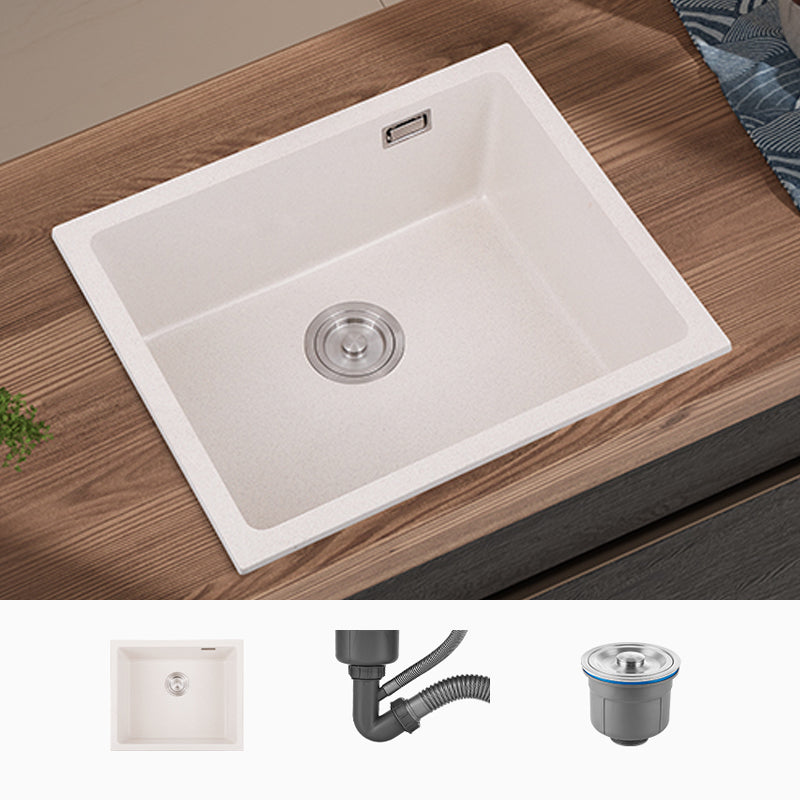 Single Bowl Kitchen Sink Quartz Kitchen Sink with Drain Assembly
