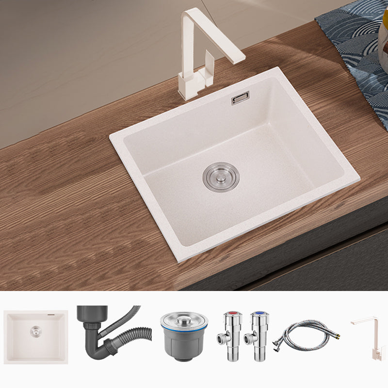 Single Bowl Kitchen Sink Quartz Kitchen Sink with Drain Assembly