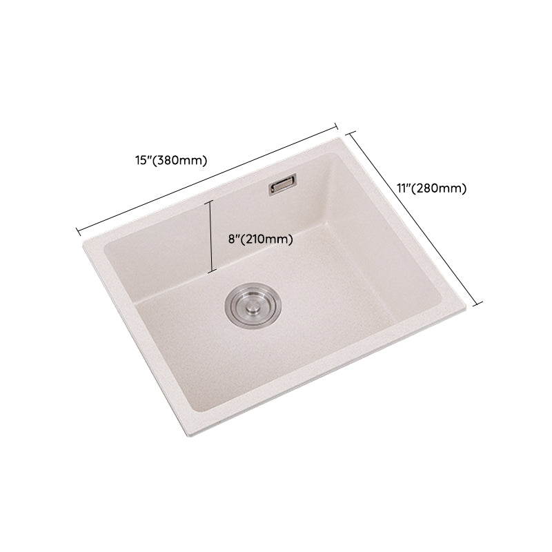 Single Bowl Kitchen Sink Quartz Kitchen Sink with Drain Assembly