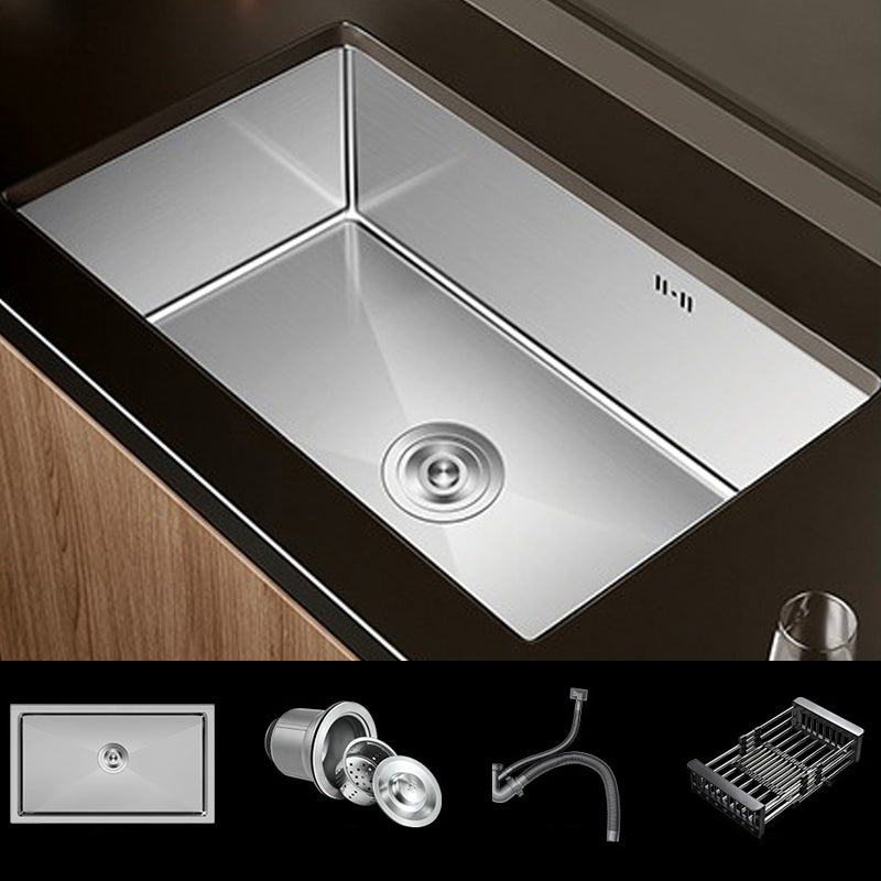 Single Bowl Kitchen Sink Stainless Steel Rectangular Undermount Kitchen Sink with Faucet