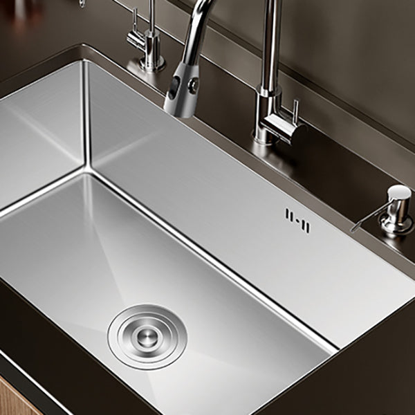 Single Bowl Kitchen Sink Stainless Steel Rectangular Undermount Kitchen Sink with Faucet