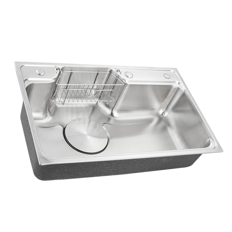 Classic Stainless Steel Sink Overflow Hole Kitchen Sink with Faucet