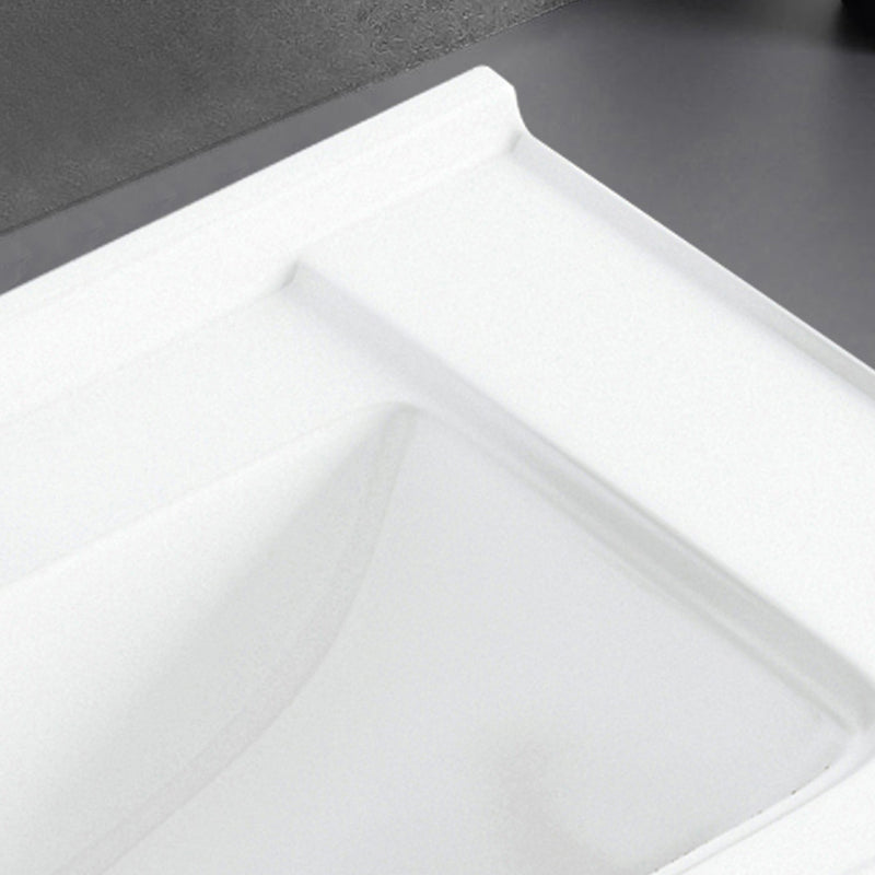Basic Bathroom Sink Overflow Hole White Vessel Lavatory Sink (Not Included Faucet)