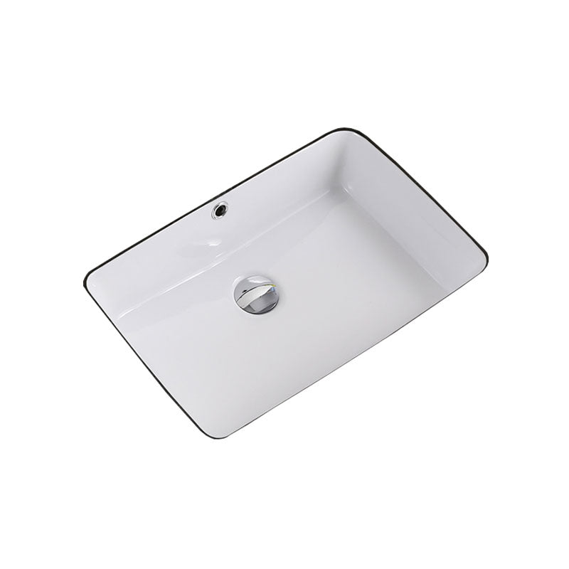Modern Bathroom Sink Rectangular Vessel Lavatory Sink Pop-Up Drain