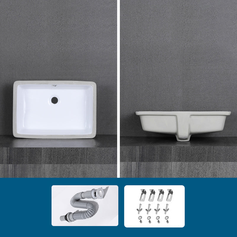 Modern Bathroom Sink Rectangular Vessel Lavatory Sink Pop-Up Drain