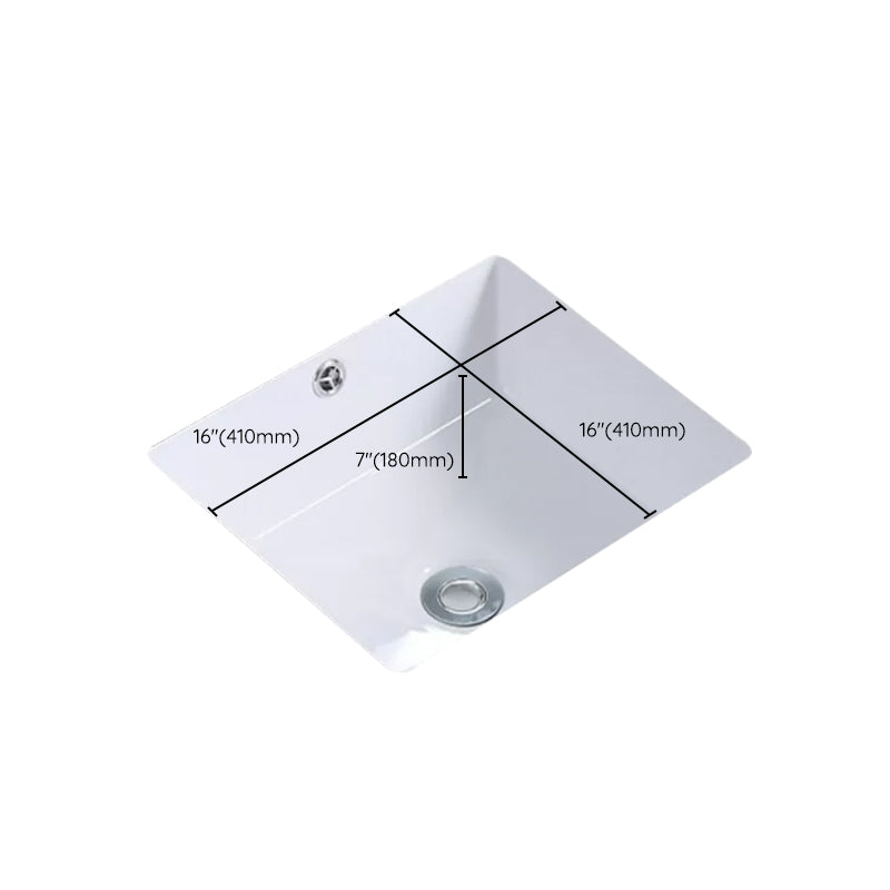 Modern Bathroom Sink Rectangular Vessel Lavatory Sink Pop-Up Drain