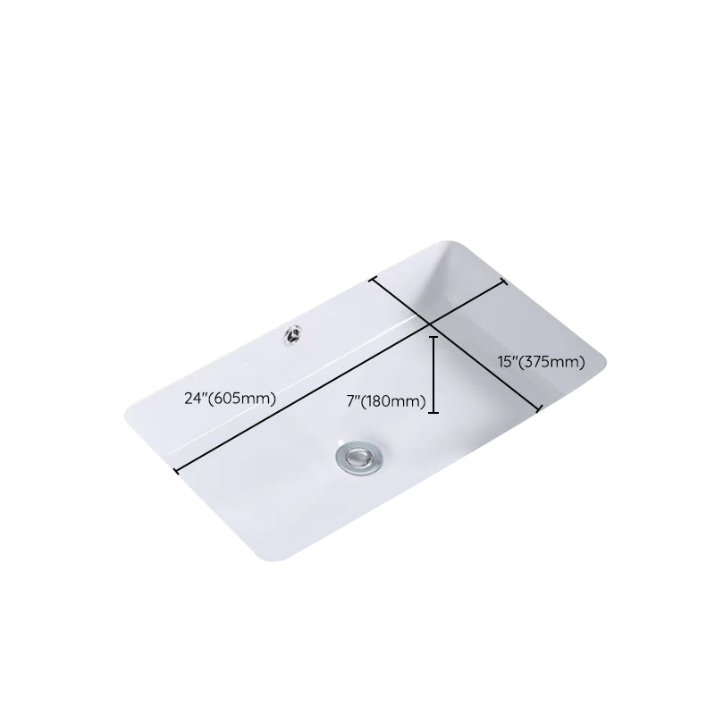 Modern Bathroom Sink Rectangular Vessel Lavatory Sink Pop-Up Drain
