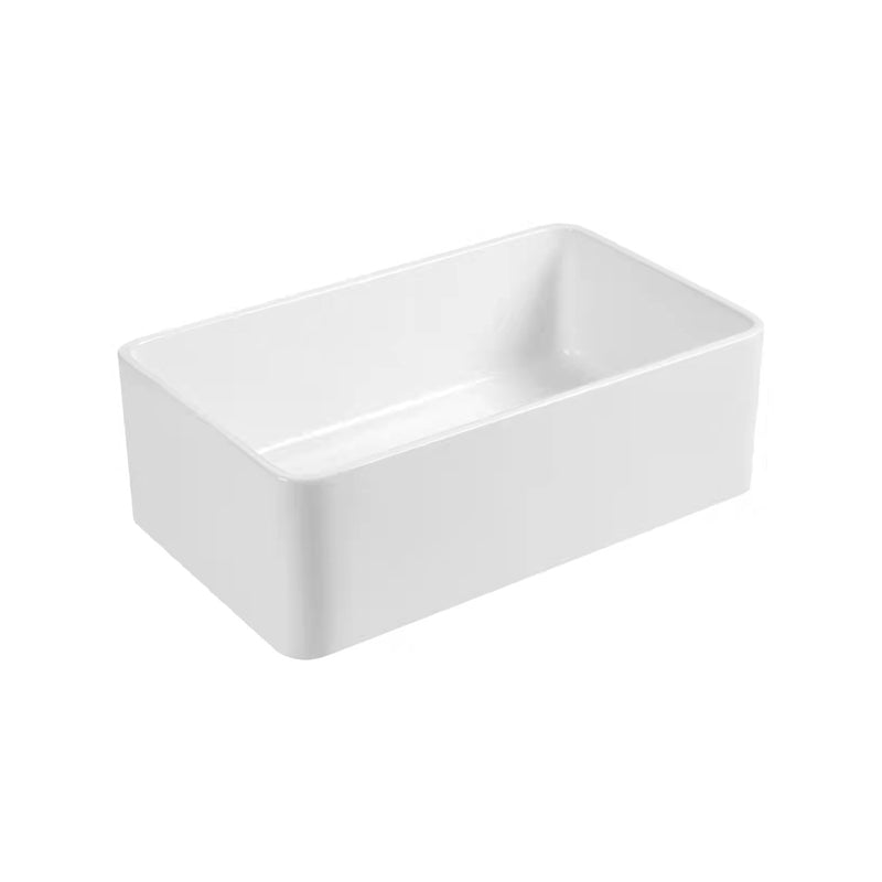 Farm Style Bathroom Sink Ceramic Rectangular Washroom Sink with Faucet
