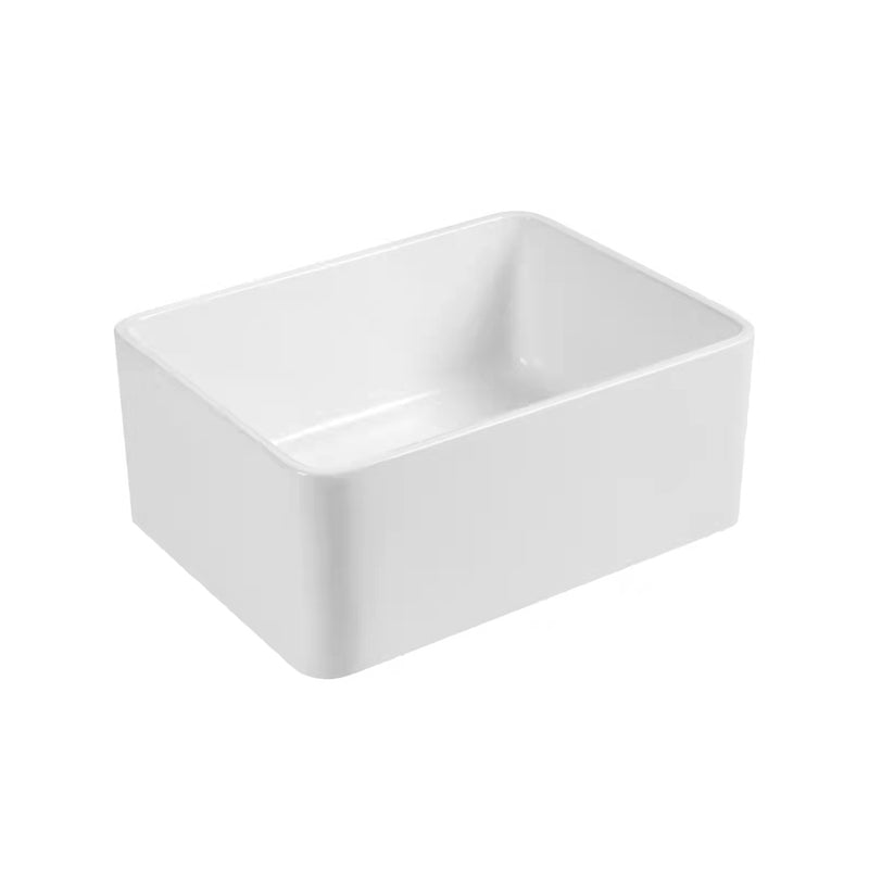Farm Style Bathroom Sink Ceramic Rectangular Washroom Sink with Faucet