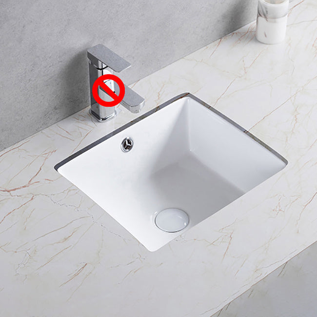 Traditional Undermount Bathroom Sink Porcelain Rectangular with Basin Basin Sink Only