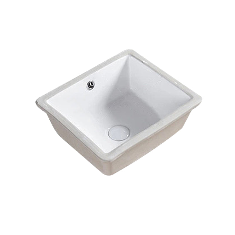 Traditional Undermount Bathroom Sink Porcelain Rectangular with Basin Basin Sink Only